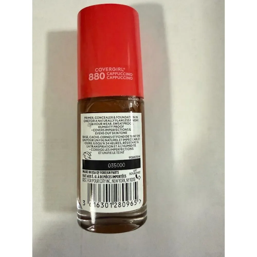 Covergirl Outlast Extreme Wear 3-in-1 Full Coverage Liquid Foundation, cappucino - Picture 2 of 2